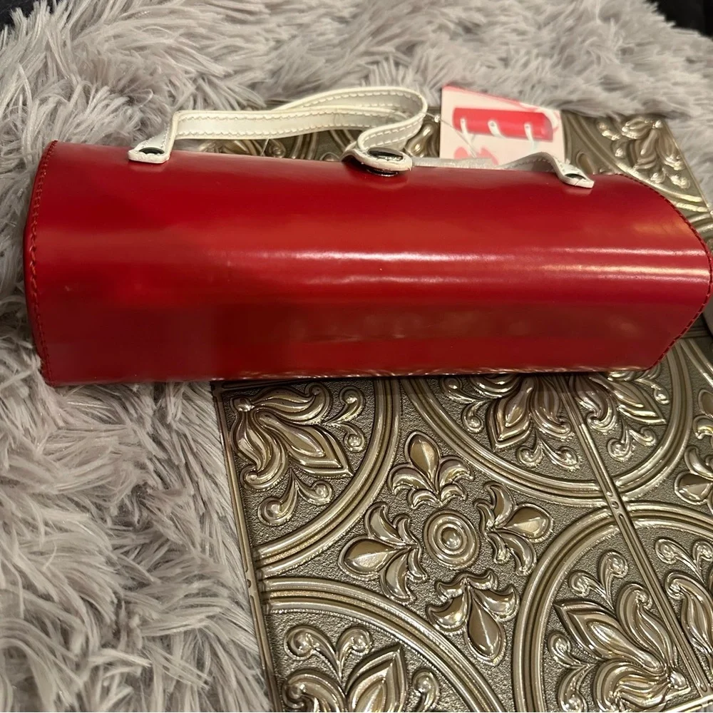 🌹VINTAGE Show Colors Cosmetic RED & WHITE Organizer Make Up Case Mini Purse